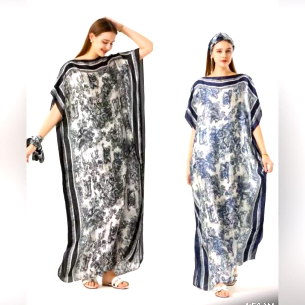 Black and White Patterned long dress